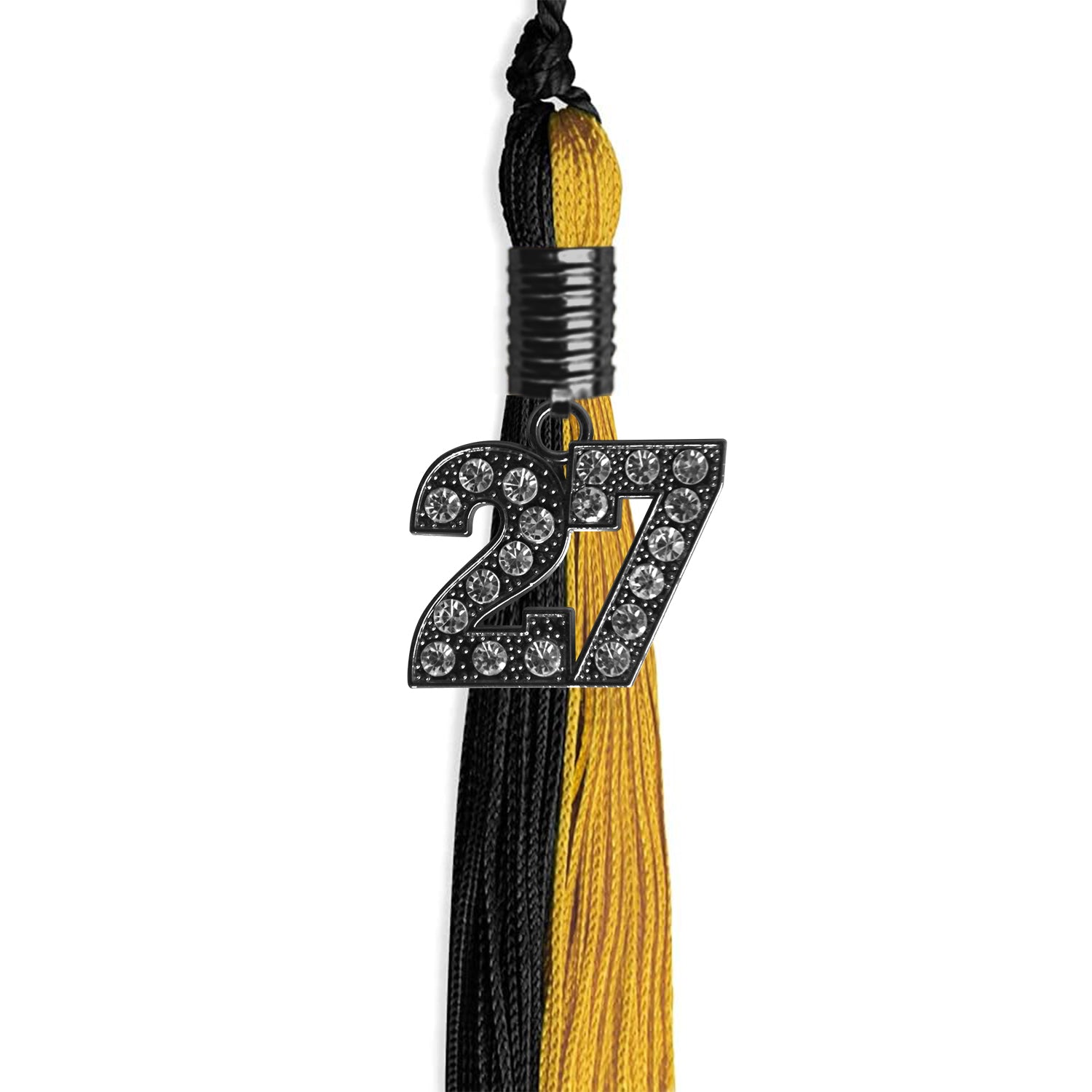 Black/Bright Gold Graduation Tassel With Black Date Drop - Endea Graduation