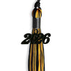 Black/Gold Mixed Color Graduation Tassel With Black Date Drop - Endea Graduation