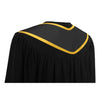 Black/Gold Plain Graduation Stole With Trim Color & Angled End - Endea Graduation