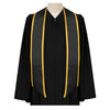 Black/Gold Plain Graduation Stole With Trim Color & Angled End - Endea Graduation