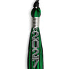 Black/Green Mixed Color Graduation Tassel With Stacked Silver Date Drop - Endea Graduation