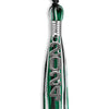 Black/Green/White Graduation Tassel With Silver Stacked Date Drop - Endea Graduation