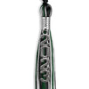Black/Hunter Green/White Graduation Tassel With Silver Stacked Date Drop - Endea Graduation