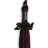Black/Maroon Mixed Color Graduation Tassel With Black Date Drop - Endea Graduation
