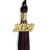 Black/Maroon Mixed Color Graduation Tassel With Gold Date Drop - Endea Graduation