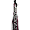 Black/Maroon/White Mixed Color Graduation Tassel With Silver Stacked Date Drop - Endea Graduation