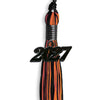 Black/Orange Mixed Color Graduation Tassel With Black Date Drop - Endea Graduation
