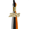 Black/Orange/Grey Graduation Tassel With Gold Date Drop - Endea Graduation
