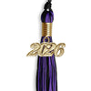 Black/Purple Mixed Color Graduation Tassel With Gold Date Drop - Endea Graduation