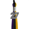 Black/Purple/Gold Graduation Tassel With Silver Date Drop - Endea Graduation