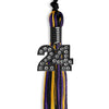 Black/Purple/Gold Mixed Color Graduation Tassel With Black Date Drop - Endea Graduation