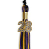 Black/Purple/Gold Mixed Color Graduation Tassel With Gold Date Drop - Endea Graduation