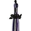 Black/Purple/White Mixed Color Graduation Tassel With Black Date Drop - Endea Graduation