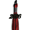 Black/Red Mixed Color Graduation Tassel With Black Date Drop - Endea Graduation