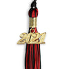 Black/Red Mixed Color Graduation Tassel With Gold Date Drop - Endea Graduation
