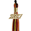 Black/Red/Gold Mixed Color Graduation Tassel With Gold Date Drop - Endea Graduation