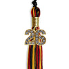 Black/Red/Gold Mixed Color Graduation Tassel With Gold Date Drop - Endea Graduation