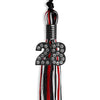 Black/Red/White Mixed Color Graduation Tassel With Black Date Drop - Endea Graduation