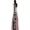 Black/Red/White Mixed Color Graduation Tassel With Silver Stacked Date Drop - Endea Graduation