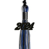 Black/Royal Blue/Silver Mixed Color Graduation Tassel With Black Date Drop - Endea Graduation
