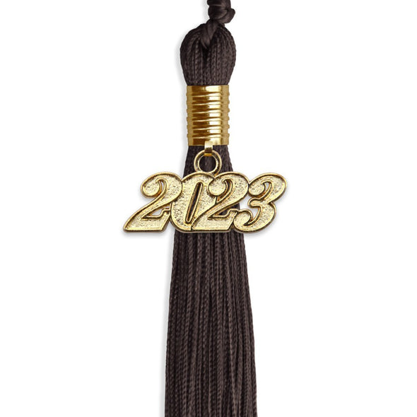 Brown Graduation Tassel With Gold Date Drop - Endea Graduation