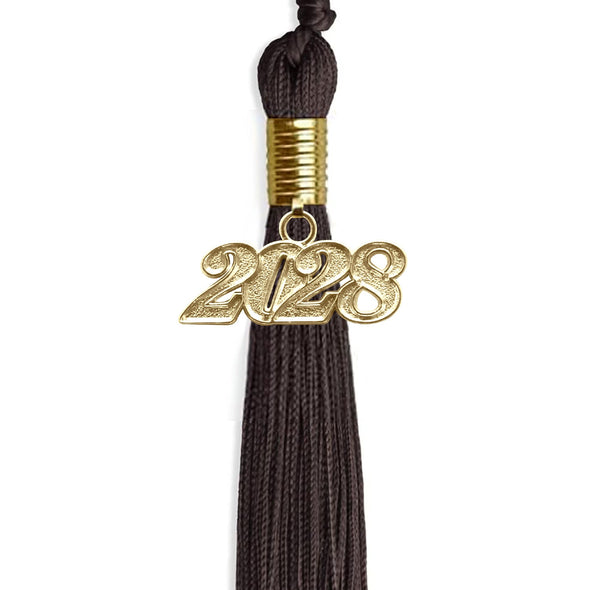 Brown Graduation Tassel With Gold Date Drop - Endea Graduation