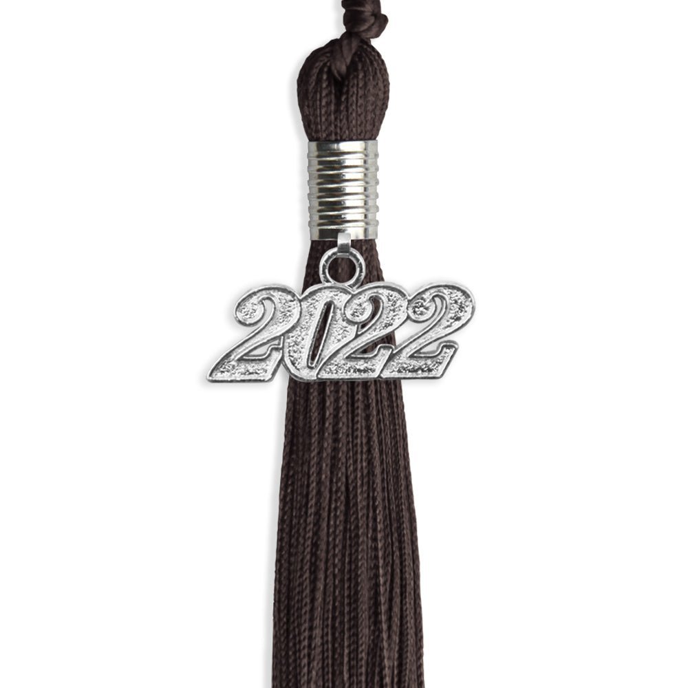 Brown Graduation Tassel With Silver Date Drop - Endea Graduation