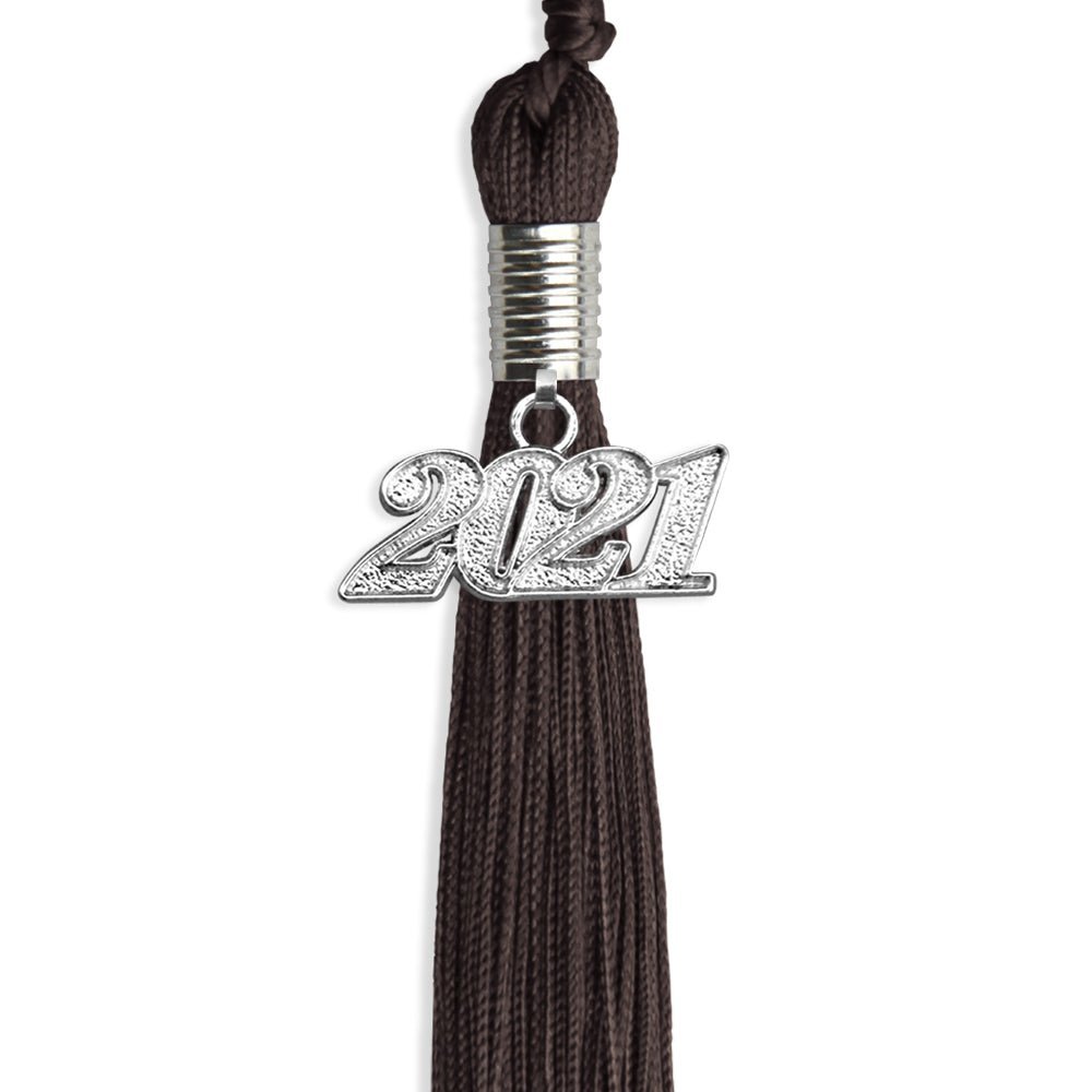 Brown Graduation Tassel With Silver Date Drop - Endea Graduation