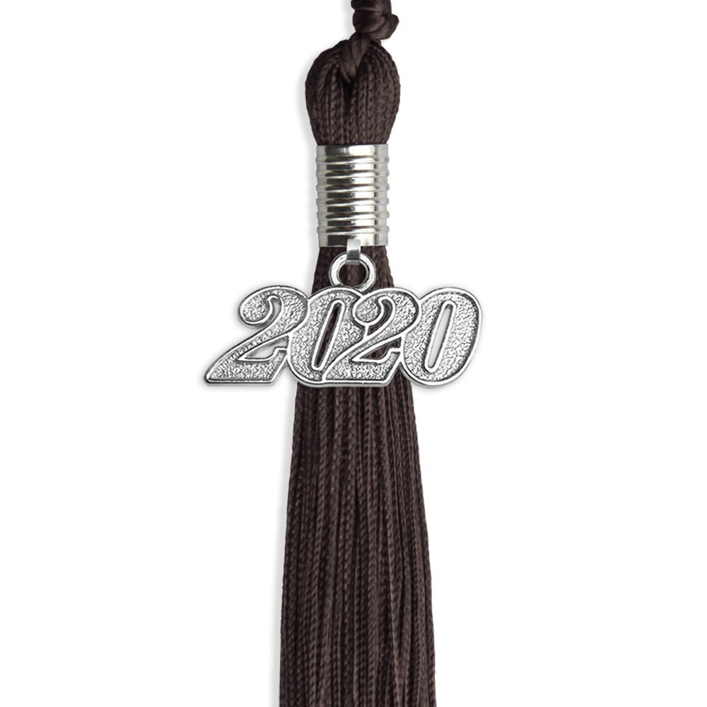 Brown Graduation Tassel With Silver Date Drop - Endea Graduation