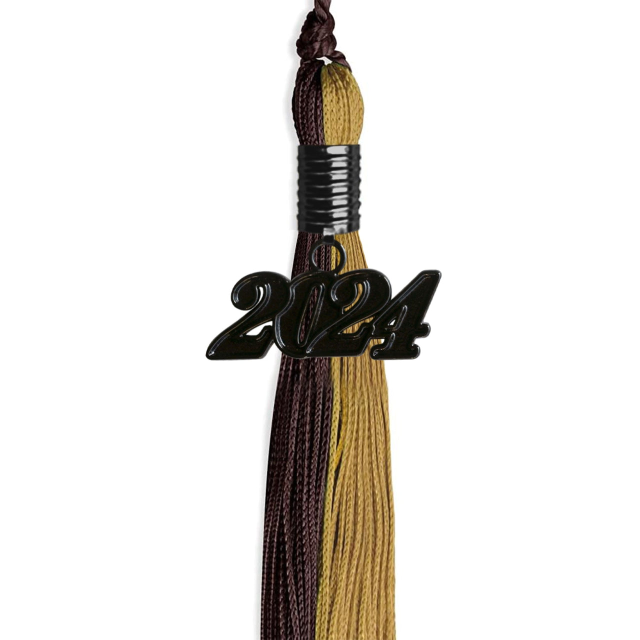 Brown/Antique Gold Graduation Tassel With Black Date Drop - Endea Graduation