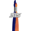 Royal Blue/Orange Graduation Tassel With Silver Date Drop - Endea Graduation