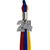 Royal Blue/Red/Gold Graduation Tassel With Silver Date Drop - Endea Graduation