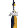 Dark Navy Blue/Bright Gold Graduation Tassel With Silver Date Drop - Endea Graduation