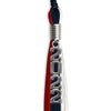 Dark Navy Blue/Red/White Graduation Tassel With Silver Stacked Date Drop - Endea Graduation