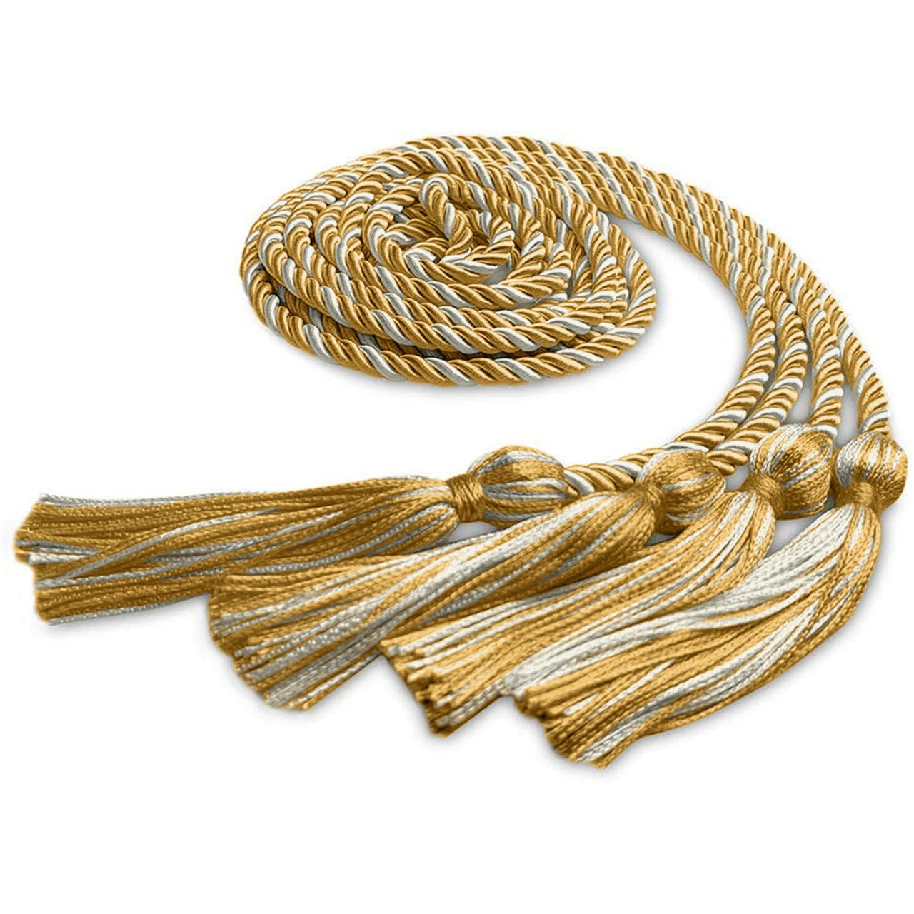 Double Graduation Honor Cord Antique Gold/Silver - Endea Graduation