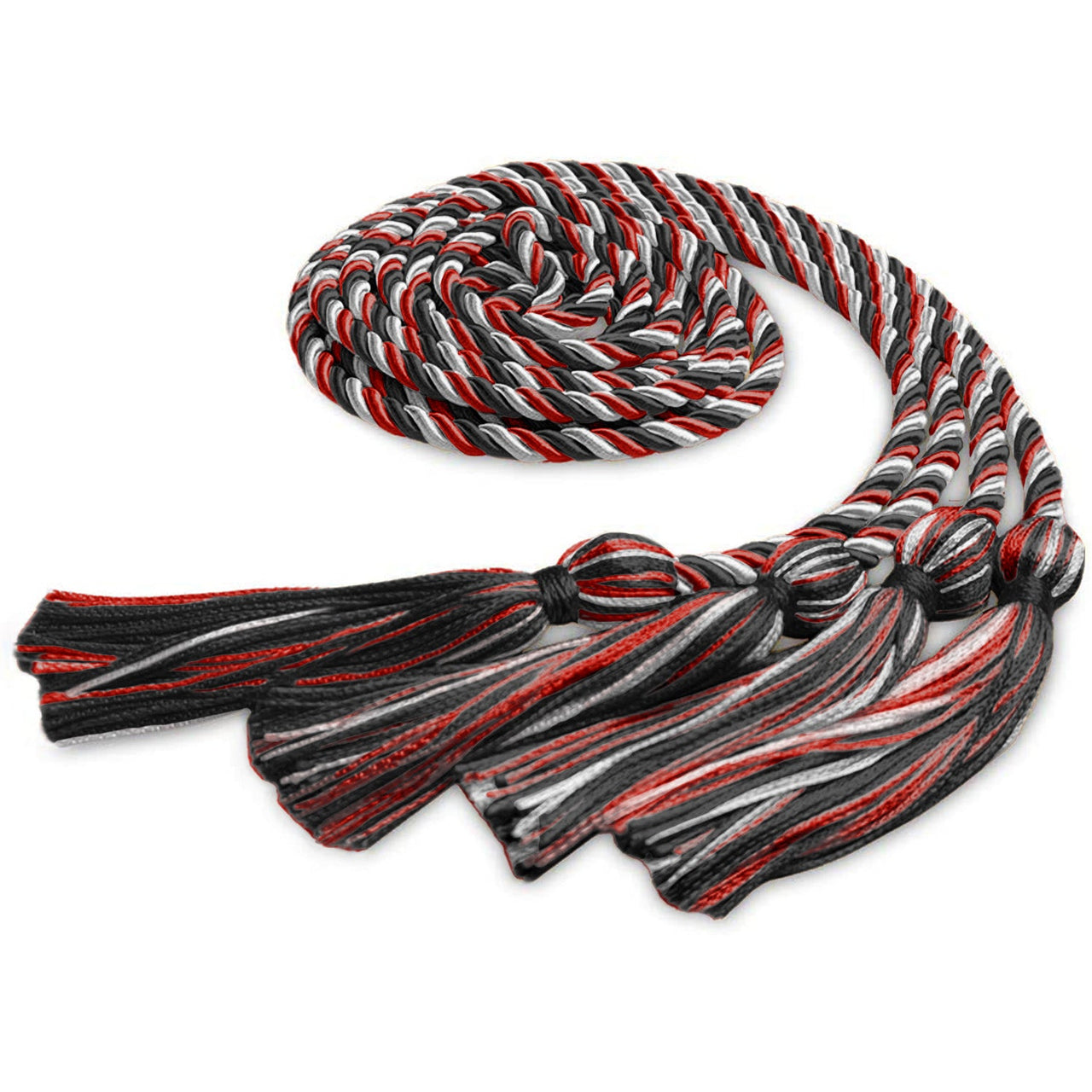 Double Graduation Honor Cord Black/Red/White - Endea Graduation