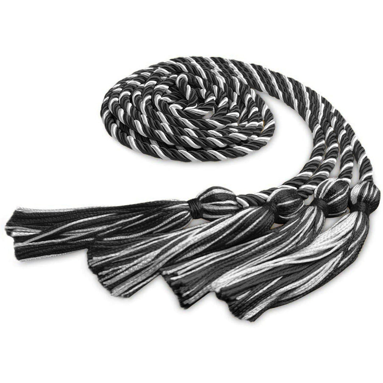 Double Graduation Honor Cord Black/White - Endea Graduation