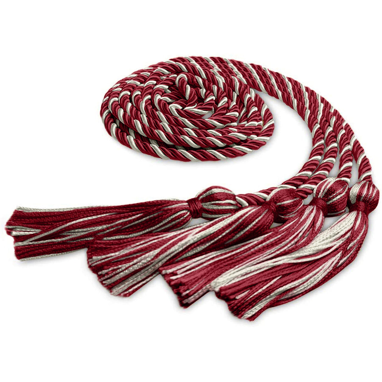 Double Graduation Honor Cord Cardinal/Silver - Endea Graduation