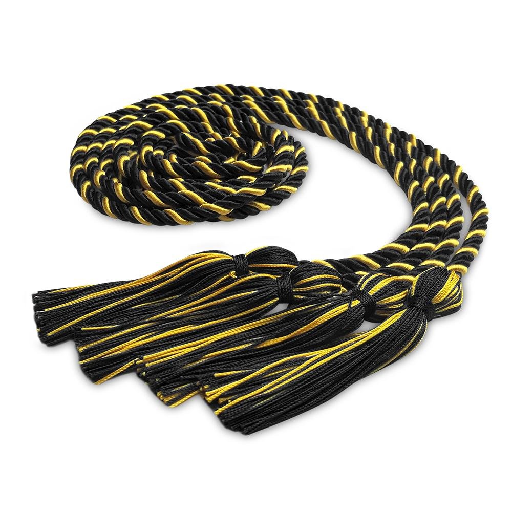Double Graduation Honor Cord Forest Black/Gold - Endea Graduation