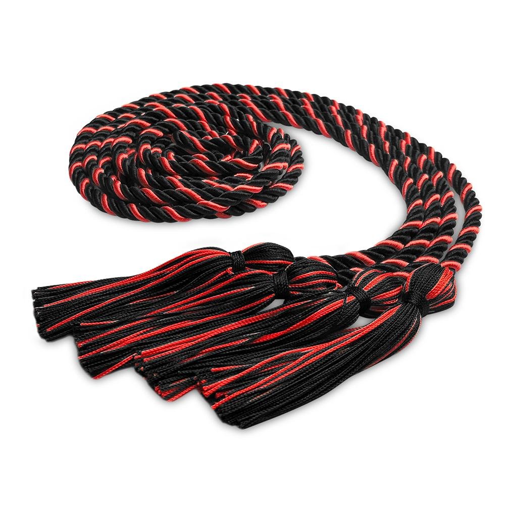 Double Graduation Honor Cord Forest Black/Red - Endea Graduation