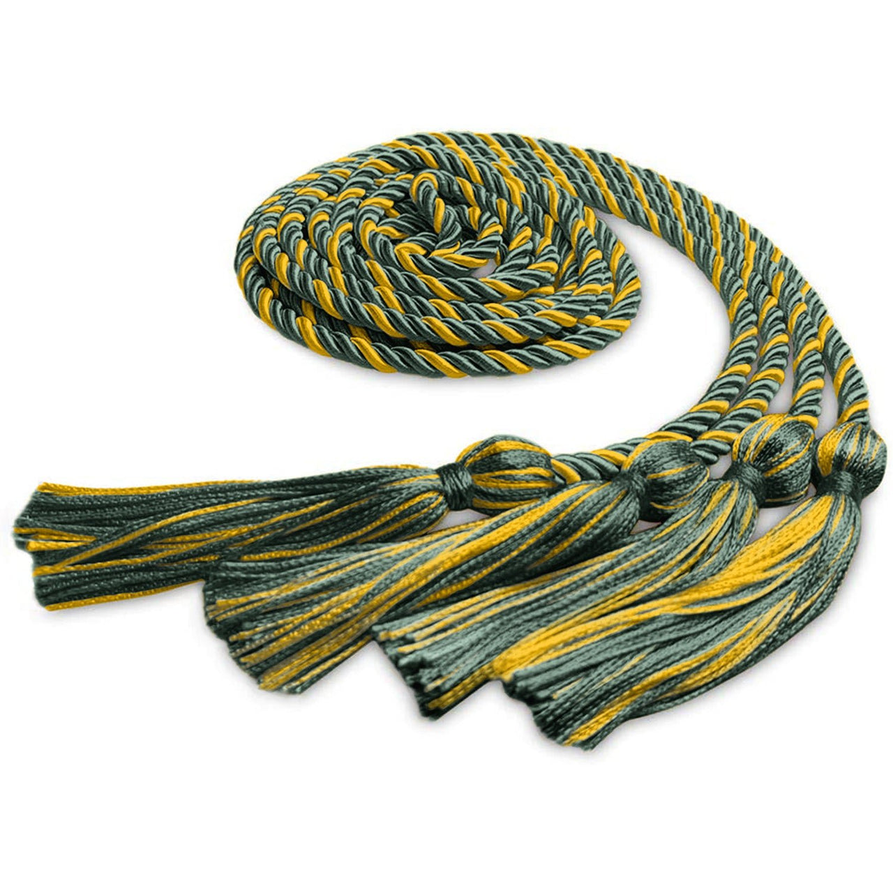 Double Graduation Honor Cord Forest Green/Gold - Endea Graduation