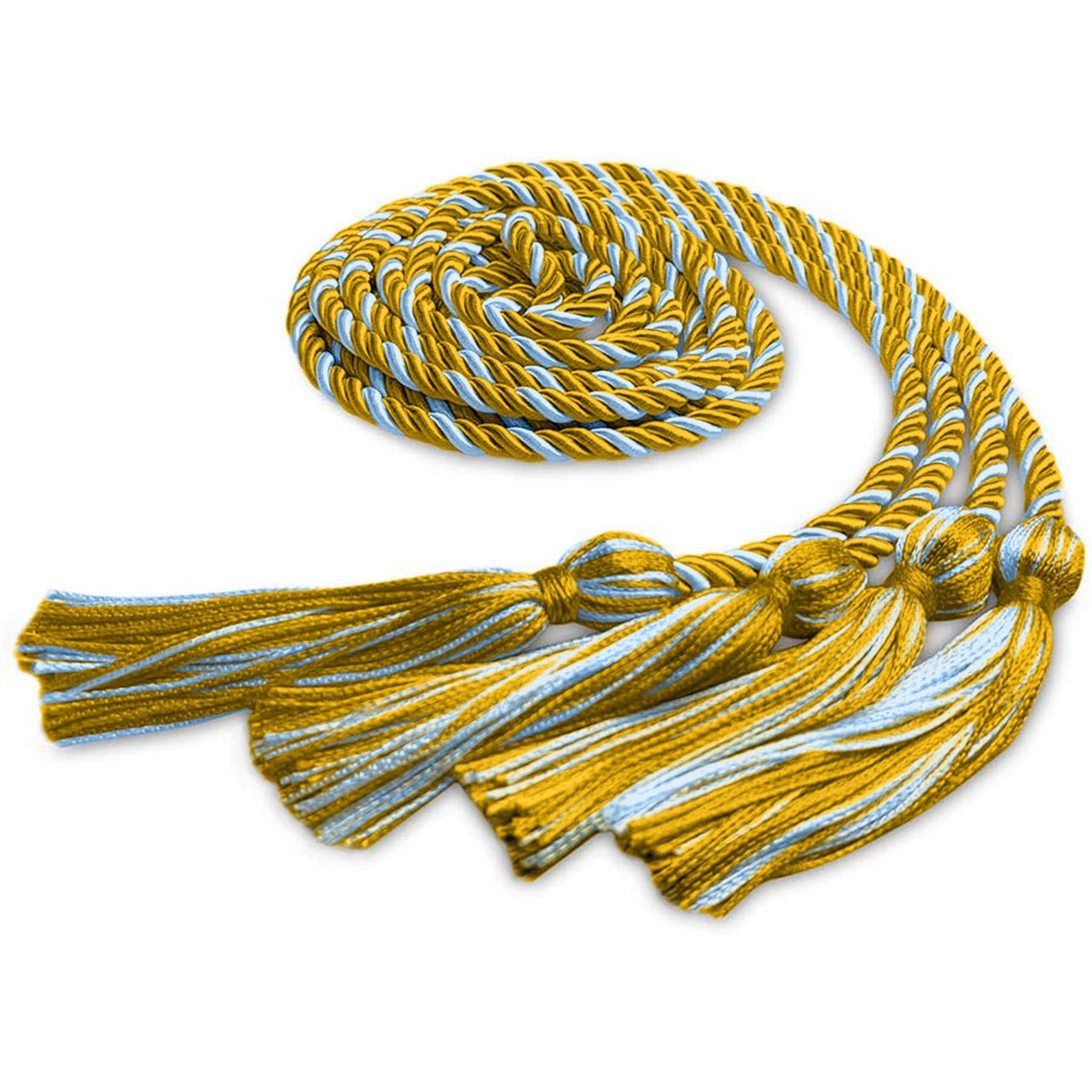 Double Graduation Honor Cord Gold/Light Blue - Endea Graduation