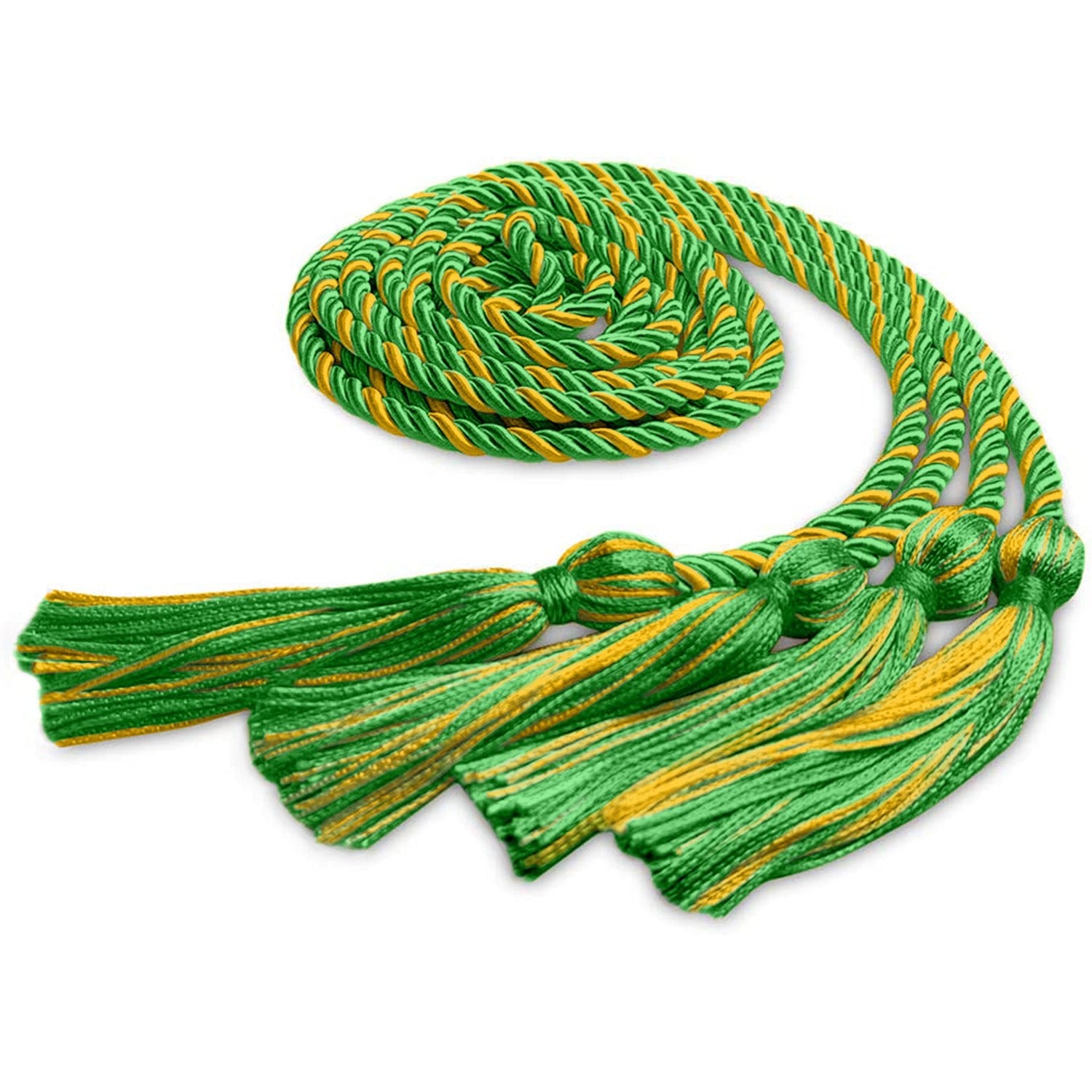 Graduation Rope Items Double Graduation Honor Cord Green/Gold – Endea Graduation