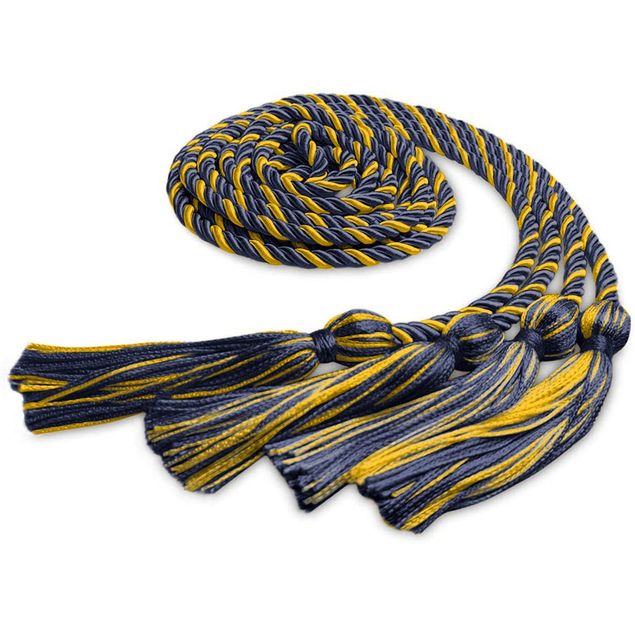 Double Graduation Honor Cord Navy Blue/Gold - Endea Graduation