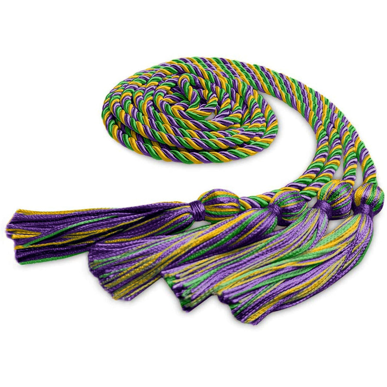 Double Graduation Honor Cord Purple/Green/Gold - Endea Graduation