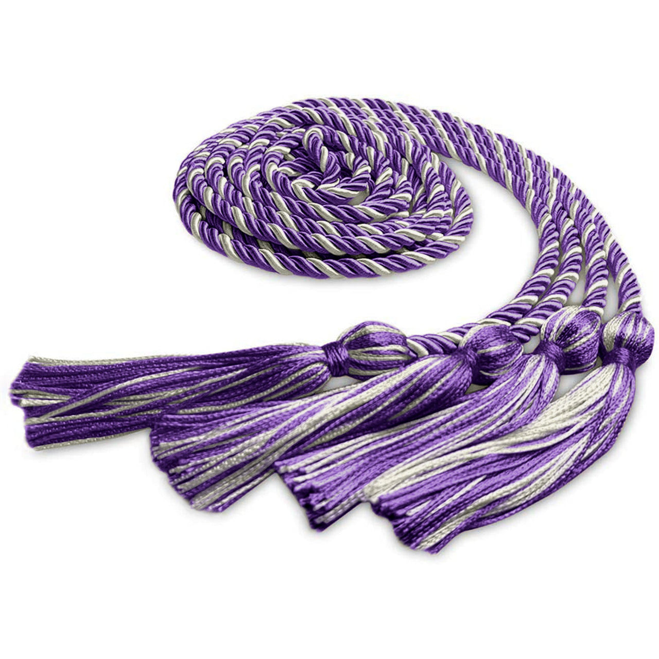 Double Graduation Honor Cord Purple/Silver - Endea Graduation