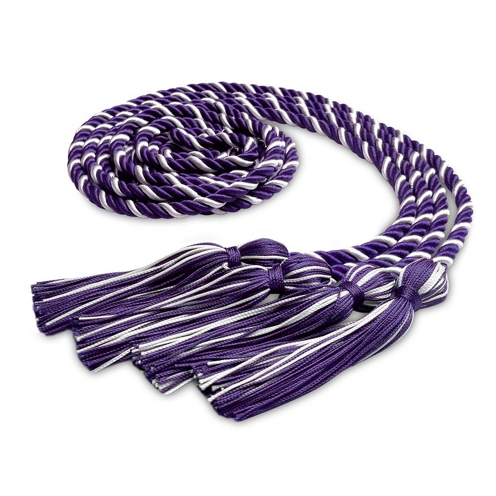 Double Graduation Honor Cord Purple/White - Endea Graduation