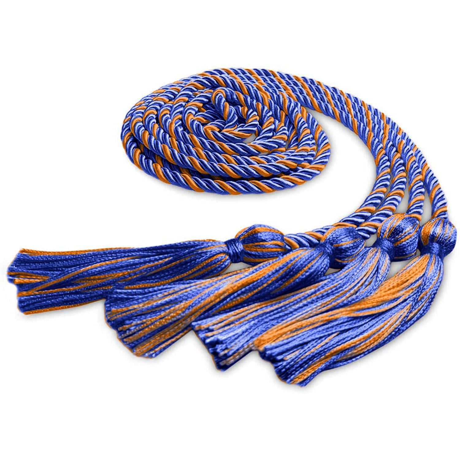 Double Graduation Honor Cord Royal Blue/Orange - Endea Graduation