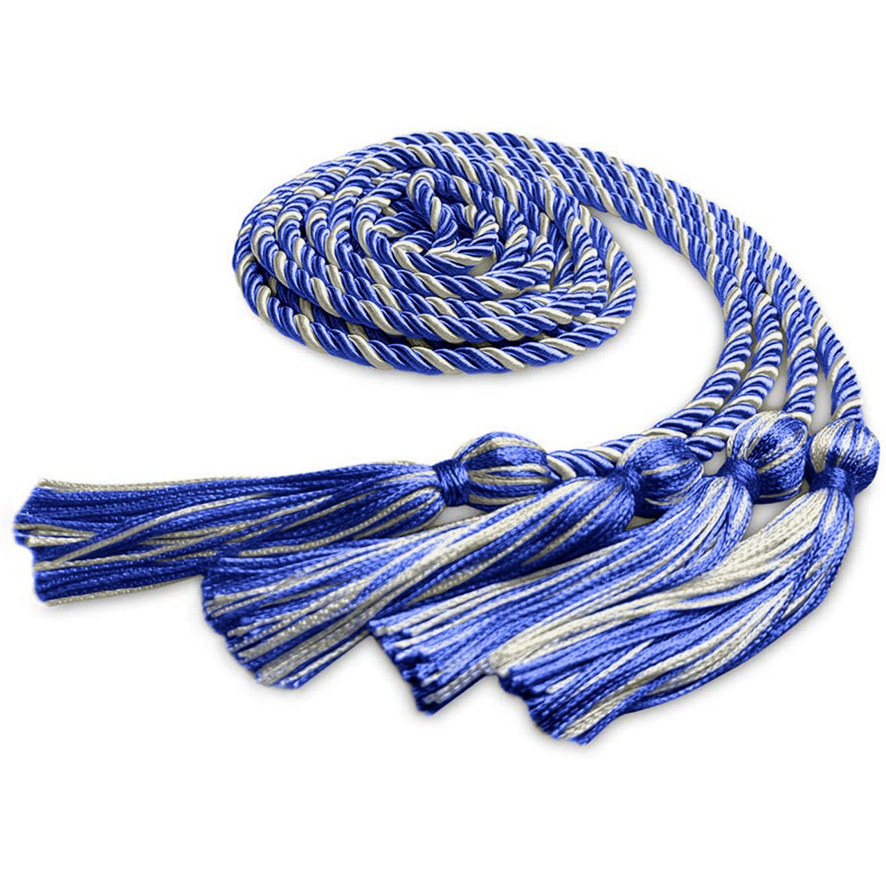 Double Graduation Honor Cord Royal Blue/Silver - Endea Graduation