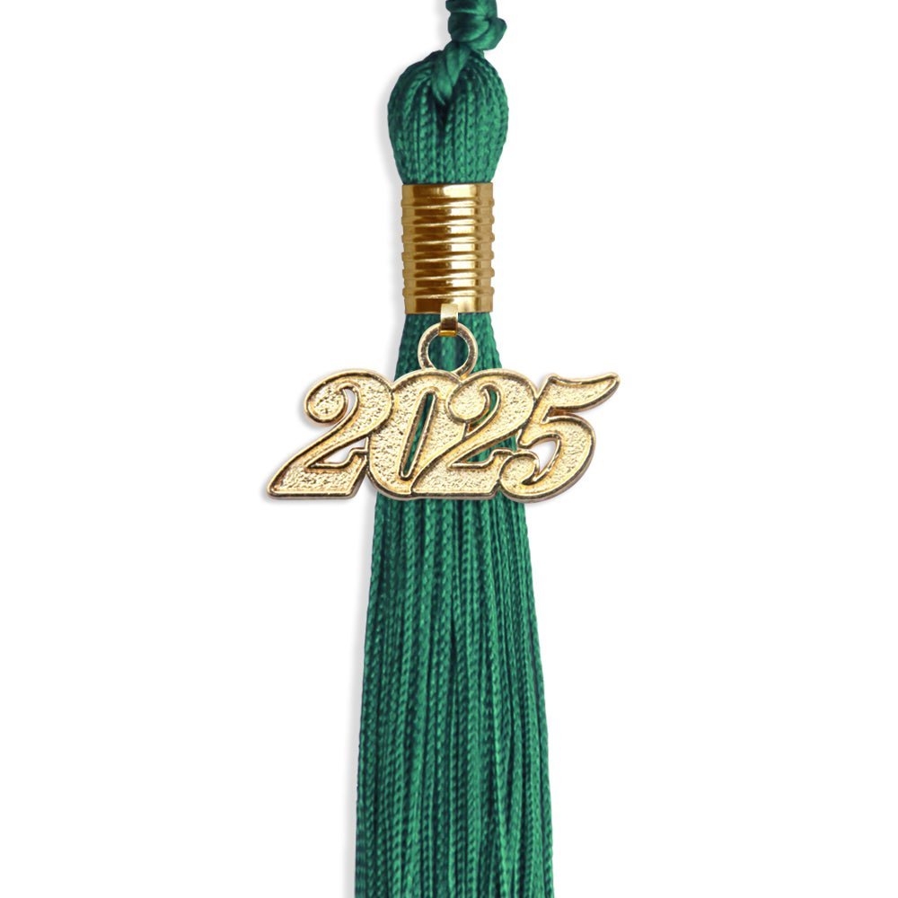 Emerald Green Graduation Tassel With Gold Date Drop - Endea Graduation